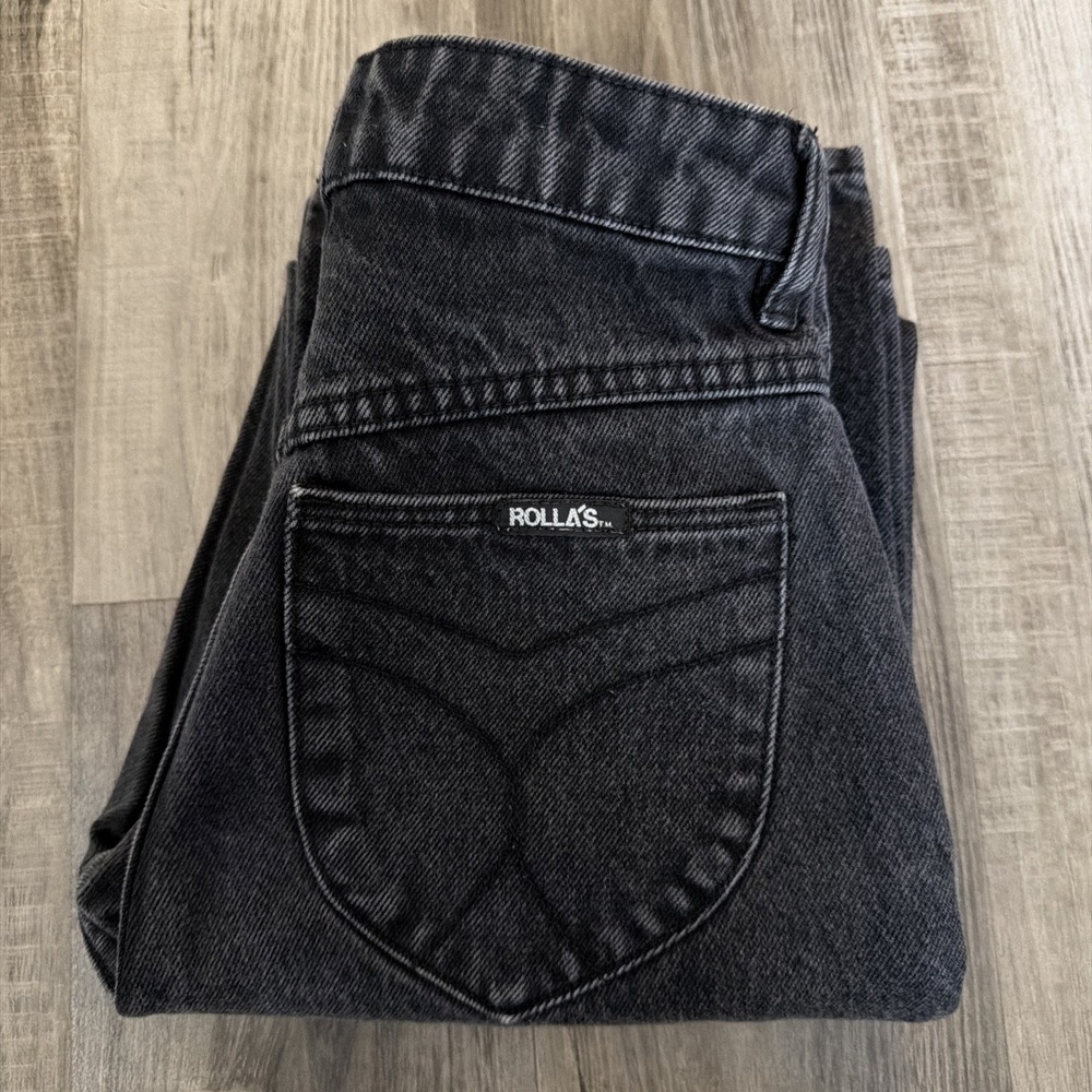Rolla's Women's High Rise Straight Jeans G'Day Mate 5-Pockets Black Size 26x28